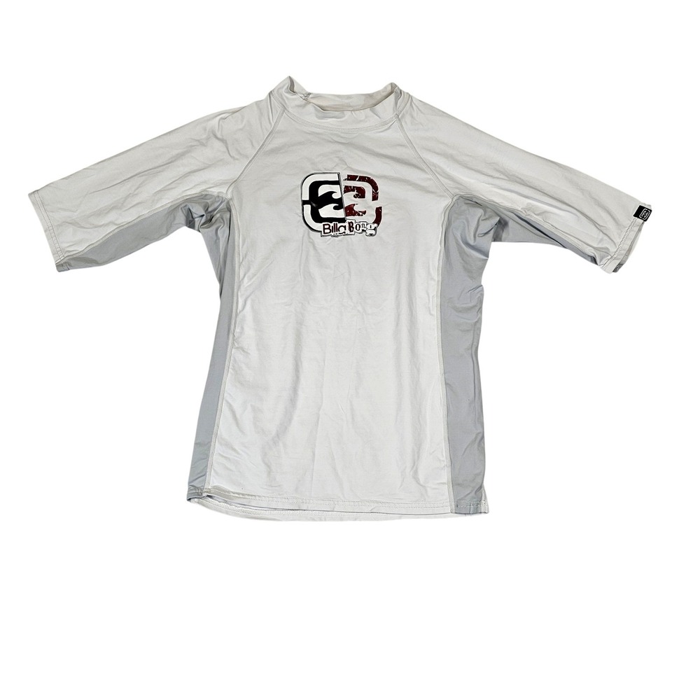 Billabong Rash Guard Shirt Mens 2XL White Short Sleeve SPF 50+ Surf Top